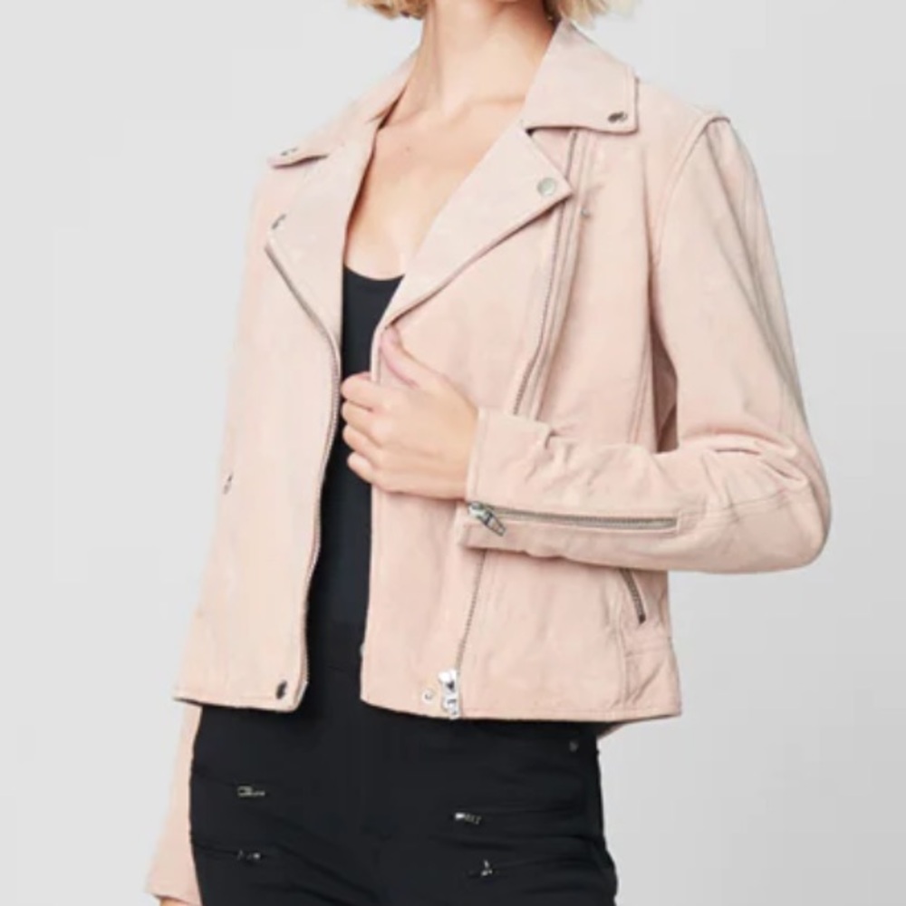 Blank NYC Pink Pearl Suede Semi Fit jacket